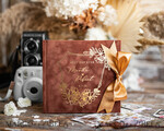 WEDDING GUEST BOOKS Velvet Instax Guestbook Terracotta Boho Instax velvet Wedding GuestBook Gold, Burnt Orange Instant Wedding Guest Book, Polaroid velvet Guestbook Rust Golden wedding8