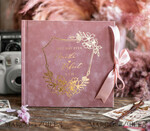 HOCHZEITS-GÄSTEBÜCHER Samtkissen Instax Gästebuch Luxuriöses Blush Pink Instax Samt Hochzeitsgäste Buch Gold, Großes Instant Hochzeitsgäste Buch, Polaroid Samt Gästebuch Pink Golden Hochzeit9