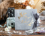 WEDDING GUEST BOOKS Velvet Instax Guestbook Light grey Boho Instax velvet Wedding GuestBook Gold, Grey  Wedding Guest Book, Polaroid velvet Guestbook Rust Golden wedding6