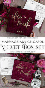 WEDDING GUEST BOOKS alternative guest book  Alternative Guestbook Wedding Mad Lib Sheets in Velvet Box Marriage advice mad lib Box Instax Leave a Note to Bride & Groom Personalised Box9