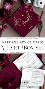 WEDDING GUEST BOOKS alternative guest book  Alternative Guestbook Wedding Mad Lib Sheets in Velvet Box Marriage advice mad lib Box Instax Leave a Note to Bride & Groom Personalised Box9
