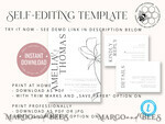 TEMPLETT wedding invitation download Fine art wedding invitation template, Instant download Boho Wedding Invites, Simple Wedding Invitation Printable Template, Elegant Invites9