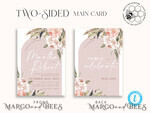 TEMPLETT wedding invitation download Rustic Ivory wedding Invitations Set and Electronic Wedding Invitation Template, Instant Download Printable Invites Home Printing, Simple Boho Wedding Invitation Card Set7