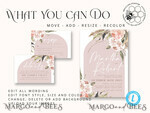 TEMPLETT wedding invitation download Rustic Ivory wedding Invitations Set and Electronic Wedding Invitation Template, Instant Download Printable Invites Home Printing, Simple Boho Wedding Invitation Card Set7