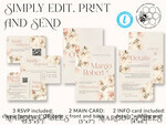 TEMPLETT  
 Hochzeits Einladung Download Romantische Vintage Blumen Hochzeits-Einladungen Set Vorlage, Sofortiger Download Druckbare Einladungen für den Heimdruck, Einfache Karten10