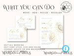 TEMPLETT wedding invitation download Fine art gold sunflowers wedding invitation template, Instant download Boho Wedding Invites, Invitation Printable Template Elegant Invites10