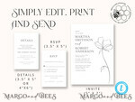 TEMPLETT wedding invitation download Fine art wedding invitation template, Instant download Boho Wedding Invites, Simple Wedding Invitation Printable Template, Elegant Invites7