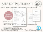 TEMPLETT wedding invitation download Fine art wedding invitation template, Instant download Boho Wedding Invites, Simple Wedding Invitation Printable Template, Elegant Invites7