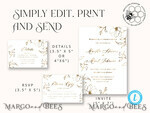 TEMPLETT wedding invitation download Modern wedding invitation template, Instant download Fine Art Wedding Invites, Simple Wedding Invitation Printable Template, Elegant Invites8