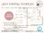 TEMPLETT wedding invitation download Modern wedding invitation template, Instant download Fine Art Wedding Invites, Simple Wedding Invitation Printable Template, Elegant Invites8