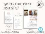 TEMPLETT wedding invitation download Elegant Blush wedding Invitation Suite with Photo Template Instant Download Printable Invites Home Printing Pink Modern Wedding Cards Set6