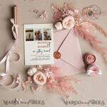 TEMPLETT wedding invitation download Elegant Blush wedding Invitation Suite with Photo Template Instant Download Printable Invites Home Printing Pink Modern Wedding Cards Set6
