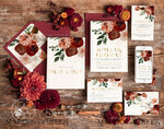 TEMPLETT wedding invitation download Boho Modern wedding Invitations Evite Set Template, Instant Download Printable Invites Home Printing Fall Heart Wedding Invitation Cards WB611