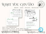 TEMPLETT wedding invitation download Monstera Green wedding invitation template, Instant download Greenery Wedding Invites, Modern Tropical Wedding Invitation Printable9