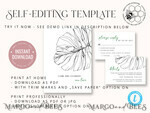 TEMPLETT wedding invitation download Monstera Green wedding invitation template, Instant download Greenery Wedding Invites, Modern Tropical Wedding Invitation Printable9