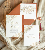 TEMPLETT wedding invitation download Fine art gold  wedding invitation template, Instant download Boho Wedding Invites,  Invitation Printable Template Elegant Invites9