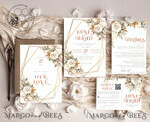 TEMPLETT  
 Hochzeits Einladung Download Boho Blumen Vintage Hochzeitskarten Set Vorlage, Sofortiger Download Druckbare Einladungen Heimdruck, Einfache Hochzeitskarten11