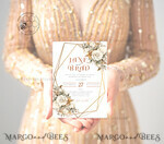 TEMPLETT  
 Hochzeits Einladung Download Boho Blumen Vintage Hochzeitskarten Set Vorlage, Sofortiger Download Druckbare Einladungen Heimdruck, Einfache Hochzeitskarten11