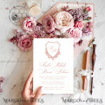 TEMPLETT wedding invitation download Rustic wedding Invitations Set Template, Instant Download Printable Invites Home Printing,Simple Elegant Wedding Invitation Card Set WRoses89