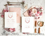 TEMPLETT wedding invitation download Rustic wedding Invitations Set Template, Instant Download Printable Invites Home Printing,Simple Elegant Wedding Invitation Card Set WRoses89