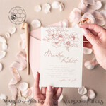 TEMPLETT wedding invitation download Minimalist Blush wedding invitation template Instant download Printable Invites For Home Printing, Pink wedding invitation Set template card8