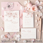 TEMPLETT wedding invitation download Minimalist Blush wedding invitation template Instant download Printable Invites For Home Printing, Pink wedding invitation Set template card8