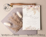 TEMPLETT wedding invitation download Modern Boho wedding Invitations Set Template, Instant Download Printable Invites Home Printing, Simple Rustic Wedding Invitation Card Set9