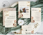 TEMPLETT  
 Hochzeits Einladung Download Boho Rosen Hochzeitskarten Set Vorlage, Sofortiger Download Druckbare Einladungen Heimdruck, Einfache Karten10