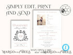 TEMPLETT wedding invitation download passport wedding invitation template, Instant download destination Wedding Invites, travel  Printable Template  Invitations, boarding pass9
