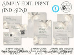 TEMPLETT  
 Hochzeits Einladung Download Elegante Vintage Rosen Malerei Öl Hochzeitskarten Set Vorlage, Sofortiger Download Druckbare Einladungen Heimdruck, Einfache Hochzeitskarten10