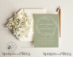 TEMPLETT wedding invitation download Boho Garden wedding Invitations Evite Set Template, Instant Download Printable Invites Home Printing, Sage Green Wedding Invitation Cards9