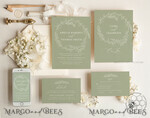 TEMPLETT wedding invitation download Boho Garden wedding Invitations Evite Set Template, Instant Download Printable Invites Home Printing, Sage Green Wedding Invitation Cards9
