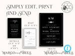 TEMPLETT wedding invitation download Black wedding invitation template, Instant download tarot Wedding Invites, Goth Wedding Invitation Printable Template, skeleton invites16