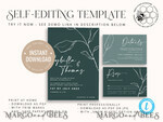 TEMPLETT wedding invitation download Modern wedding invitation template, Instant download Boho Wedding Invites, Simple Wedding Invitation Printable Template Fine Art Invitations6