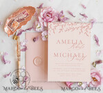 TEMPLETT wedding invitation download Elegant Blush wedding Invitation Template, Instant Download Printable Invites Home Printing, Pink Boho branch Wedding Invitation Card Set 8