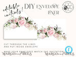 TEMPLETT wedding invitation download Elegant Blush wedding Invitation Template, Instant Download Printable Invites Home Printing, Pink roses Wedding Invitation Card Set Template11