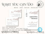 TEMPLETT wedding invitation download Minimalist wedding invitation template Instant download, Printable Invites For Home Printing, Beige wedding invitation Set template8