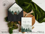 TEMPLETT wedding invitation download Forest Greenery wedding invitation template, Instant download Mountain Simple Wedding Invites, Greenery Wedding Invitation Printable Template, Forest invites7