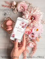 TEMPLETT wedding invitation download Boho Modern wedding Invitations Evite Set Template, Instant Download Printable Invites Home Printing Fall Heart Wedding Invitation Cards WB5, Boho Blush Pink Maroon Burgundy Wedding Invitation Template Instant Download, Fall Mauve Invitation Cards12
