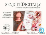 TEMPLETT wedding invitation download Boho Modern wedding Invitations Evite Set Template, Instant Download Printable Invites Home Printing Fall Heart Wedding Invitation Cards WB5, Boho Blush Pink Maroon Burgundy Wedding Invitation Template Instant Download, Fall Mauve Invitation Cards12