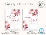 TEMPLETT wedding invitation download Boho Modern wedding Invitations Evite Set Template, Instant Download Printable Invites Home Printing Fall Heart Wedding Invitation Cards WB5, Boho Blush Pink Maroon Burgundy Wedding Invitation Template Instant Download, Fall Mauve Invitation Cards12