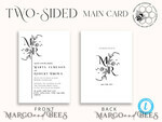 TEMPLETT wedding invitation download Floral Monogram wedding Invitations Set Template, Instant Download Printable Invites Home Printing, Floral Wedding Invitation Card9