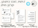 TEMPLETT wedding invitation download Floral Monogram wedding Invitations Set Template, Instant Download Printable Invites Home Printing, Floral Wedding Invitation Card9