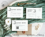 TEMPLETT wedding invitation download Floral Monogram wedding Invitations Set Template, Instant Download Printable Invites Home Printing, Floral Wedding Invitation Card9