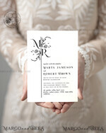 TEMPLETT wedding invitation download Floral Monogram wedding Invitations Set Template, Instant Download Printable Invites Home Printing, Floral Wedding Invitation Card9