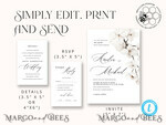 TEMPLETT wedding invitation download Simple wedding invitation template, Instant download Boho Wedding Invites, Elegant Wedding Invitation Printable Template, Modern Invites11