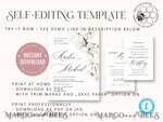 TEMPLETT wedding invitation download Simple wedding invitation template, Instant download Boho Wedding Invites, Elegant Wedding Invitation Printable Template, Modern Invites11