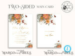 TEMPLETT wedding invitation download Boho fall wedding Invitations Set Template, Instant Download Printable Invites Home Printing, Terracotta Autumn Fine Art Invitation Card Set7