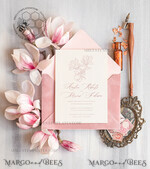 TEMPLETT wedding invitation download Elegant Spring Blush wedding Invitation Suite with Photo Template Instant Download Printable Invites Home Printing Pink Modern Wedding Cards Set8