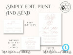 TEMPLETT wedding invitation download Elegant Spring Blush wedding Invitation Suite with Photo Template Instant Download Printable Invites Home Printing Pink Modern Wedding Cards Set8